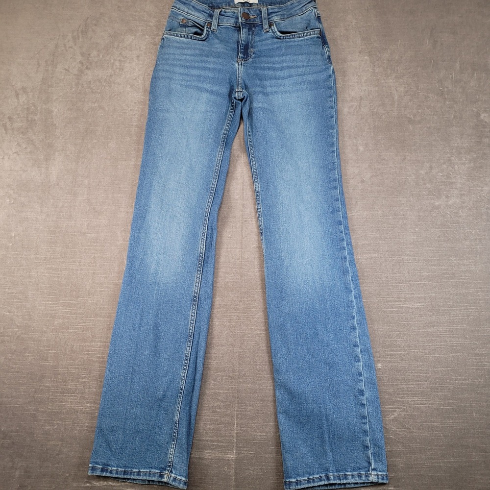 Wrangler Retro Jeans Womens 26 Blue Mid Rise Bootcut Embroidered Pockets